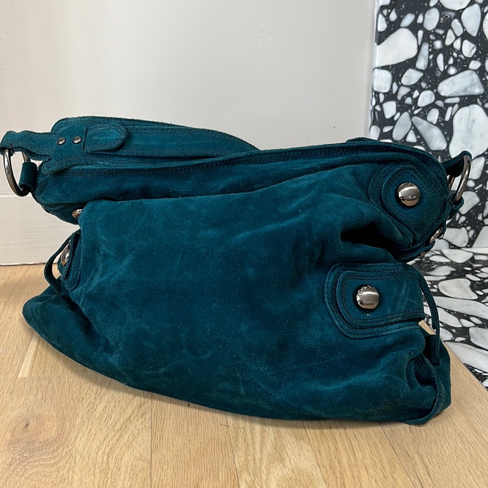 DKNY Teal Suede shoulder bag